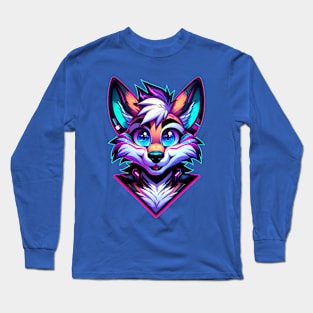 Cyberpunk Neon Furry Anthro Fox Long Sleeve T-Shirt